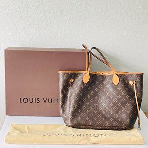 Louis Vuitton LV Monogram NeverFull MM Bag Authentic